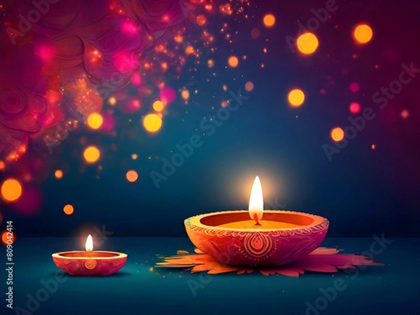 Obraz Happy Diwali Festival And Beautiful abstract background.