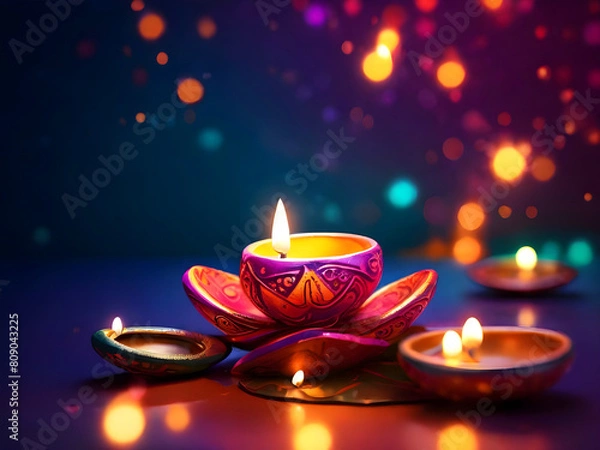 Obraz Happy Diwali Festival And Beautiful abstract background.