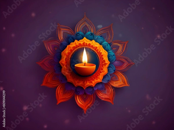 Obraz Happy Diwali Festival And Beautiful abstract background.