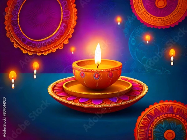 Obraz Happy Diwali Festival And Beautiful abstract background.
