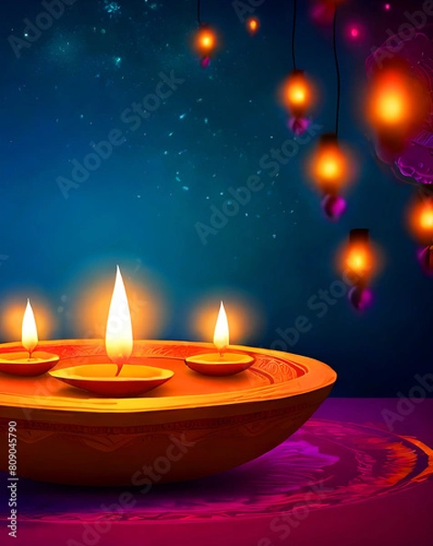 Obraz Happy Diwali Festival And Beautiful abstract background.