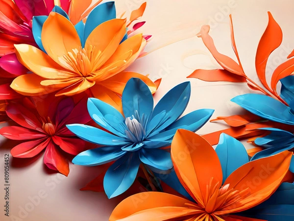 Obraz Abstract colorful flower background illustration 