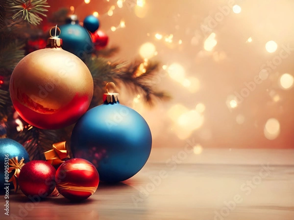 Obraz Christmas holidays background with Christmas holidays ornament,