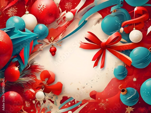 Obraz Christmas holidays background with Christmas holidays ornament,