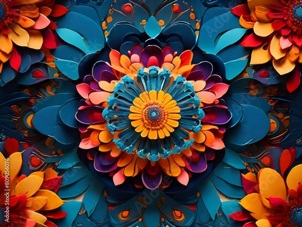 Obraz Abstract colorful flower background illustration 