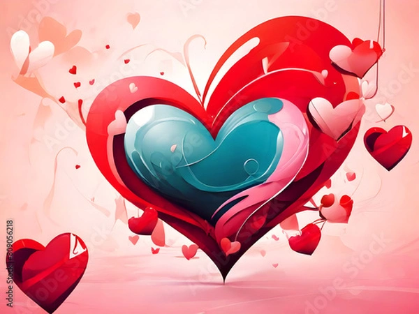 Obraz Valentine's day abstract background illustration 