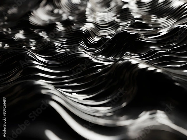 Obraz Abstract black wave background graphic illustration 