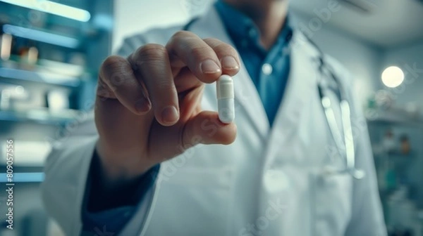 Obraz Doctor holding capsule