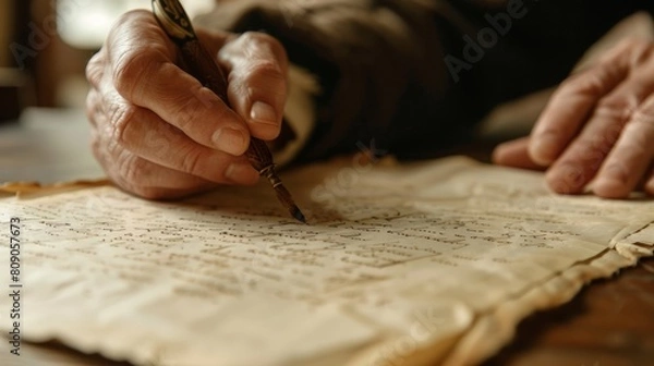 Obraz Handwriting Expert looking at the document