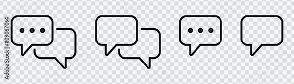 Fototapeta Engaging chat message icon set for online communication