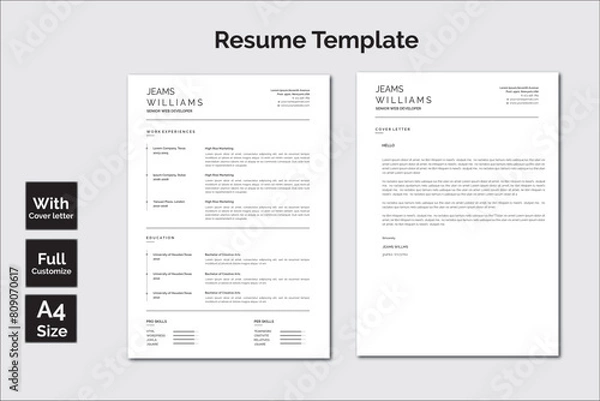 Fototapeta Resume template	