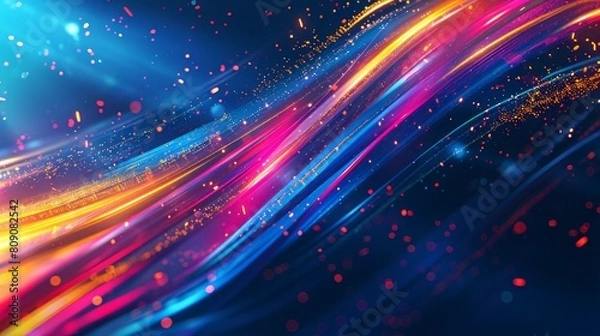 Fototapeta Detailed view of vibrant and colorful wallpaper with intricate patterns and designs.