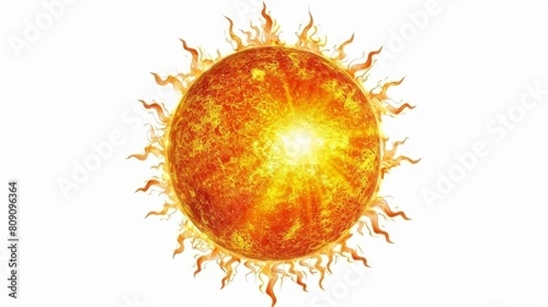 Obraz realistic sun on white background