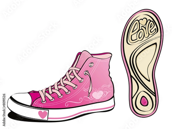 Obraz love shoe with sole sheet isolated on white