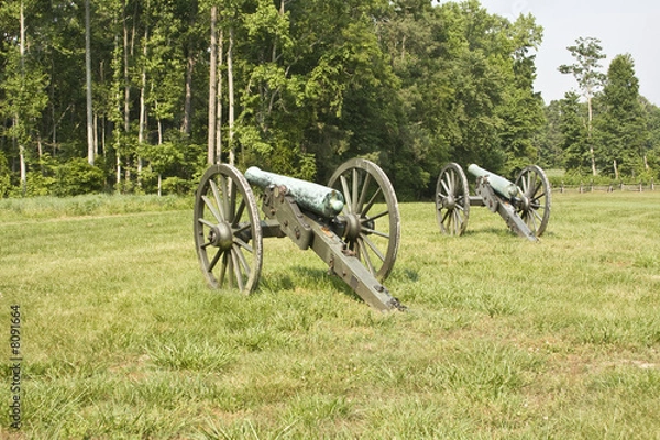 Obraz Civil war cannons on battlefield 2