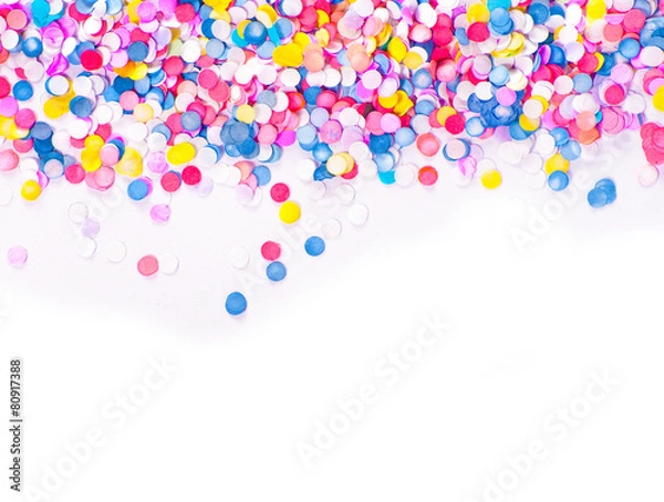 Obraz Confetti on white background