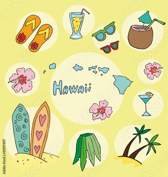 Obraz Zbiór narodowego profilu Hawajów