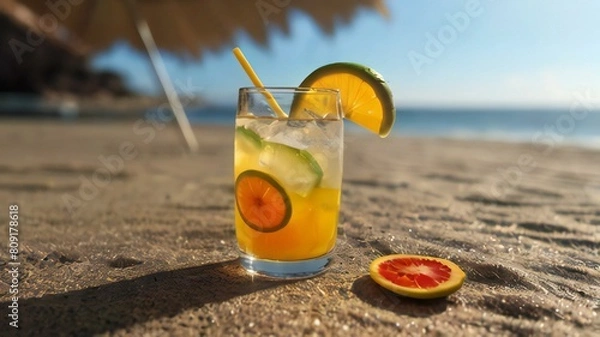 Obraz Summer banner design on background.