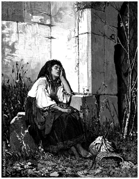 Obraz Misery - 19th century