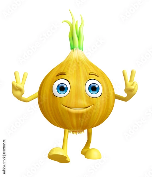 Fototapeta Onion character with win pose