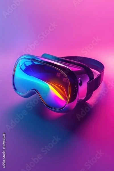 Fototapeta Virtual reality glasses. Isolated background. 3d rendering. VR