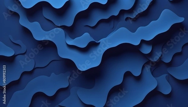 Fototapeta Clear Plain Shiny Warm Soft Vintage Bokeh Cloudy Wave Like Geometric Blue Background or Texture