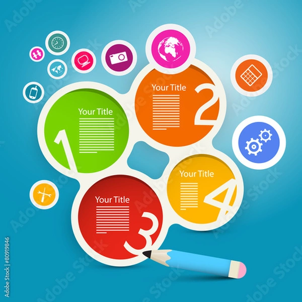 Obraz Four Steps Circle Infographics Layout