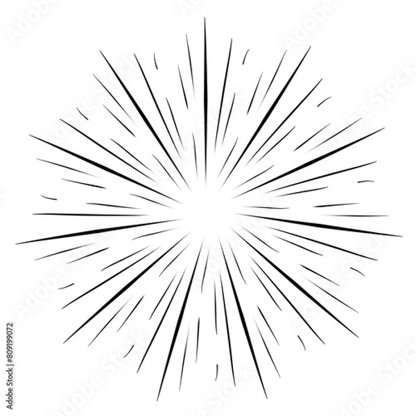 Obraz Hand drawn retro sunburst rays design elements