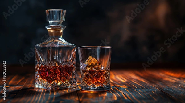 Obraz wisky on wood background