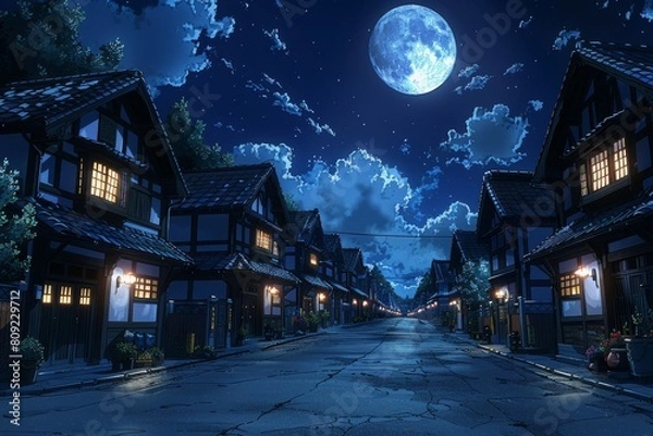 Obraz Full Moon Lighting up Night Sky
