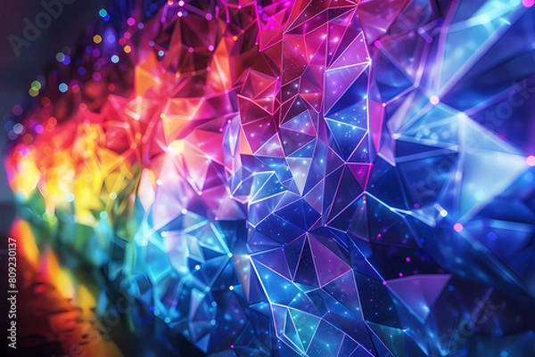 Fototapeta polygons swirl within an infinite abyss