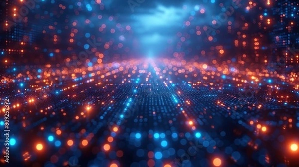 Fototapeta Digital technology or science fiction network