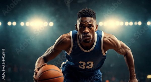 Fototapeta Basketball Player Dribbling. Close Up.