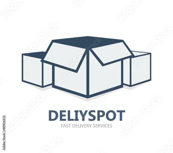 Fototapeta Box vector logo or symbol icon