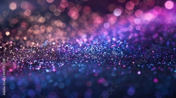 Obraz Shiny gold glitter bokeh background. Creative sparkling star dust texture for luxury rich greeting card. Jewel abstract Christmas  aesthetic.