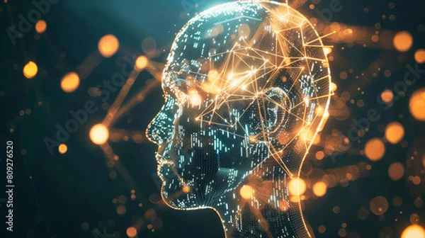 Fototapeta Artificial intelligence and machine learning concept