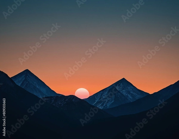 Fototapeta sunset over mountains