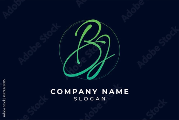 Obraz Letter B and J Monogram Logo Design Vector
