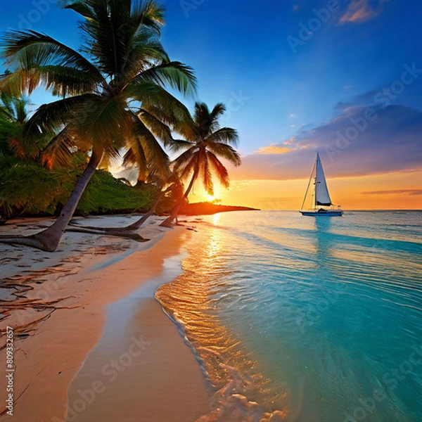 Obraz Beautiful beach relaxing tropical view