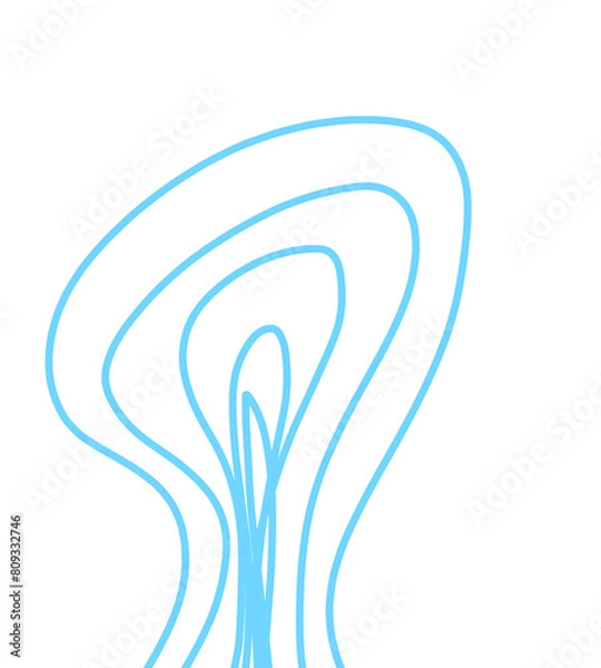 Fototapeta monoline element wave blue