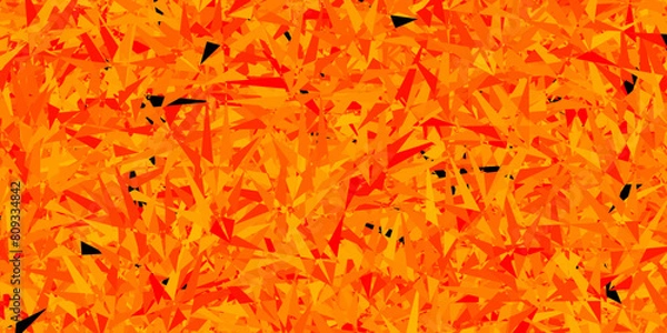 Fototapeta Dark Orange vector pattern with polygonal style.