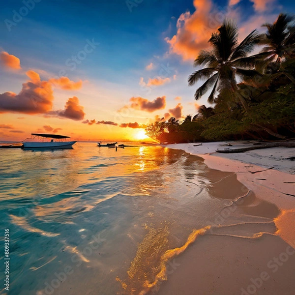 Obraz Beautiful beach relaxing tropical view
