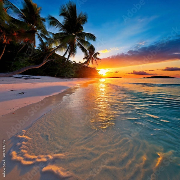 Obraz Beautiful beach relaxing tropical view