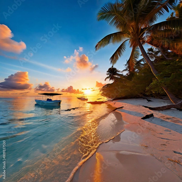 Obraz Beautiful beach relaxing tropical view