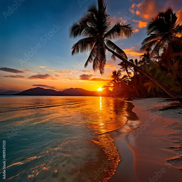 Obraz Waters with palm trees