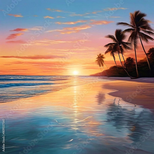 Obraz Sunset on a beach