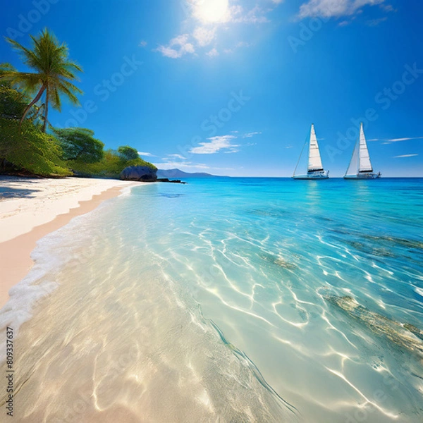 Obraz Beautiful beach relaxing tropical view
