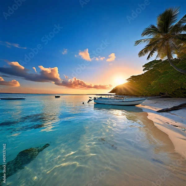 Obraz Beautiful beach relaxing tropical view