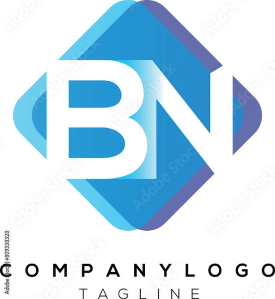 Obraz NB or BN Initial Letter   Logo Design Vector
