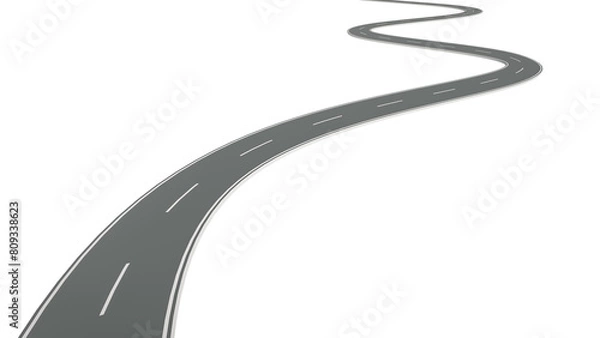 Obraz Winding highway heading towards the goal. 3d rendering